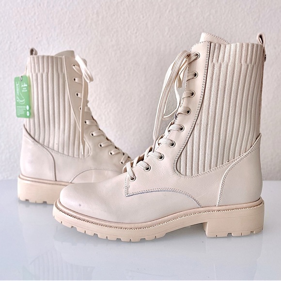SAM EDELMAN “Lydell” Ivory Lug Sole Combat Boots - Picture 14 of 16